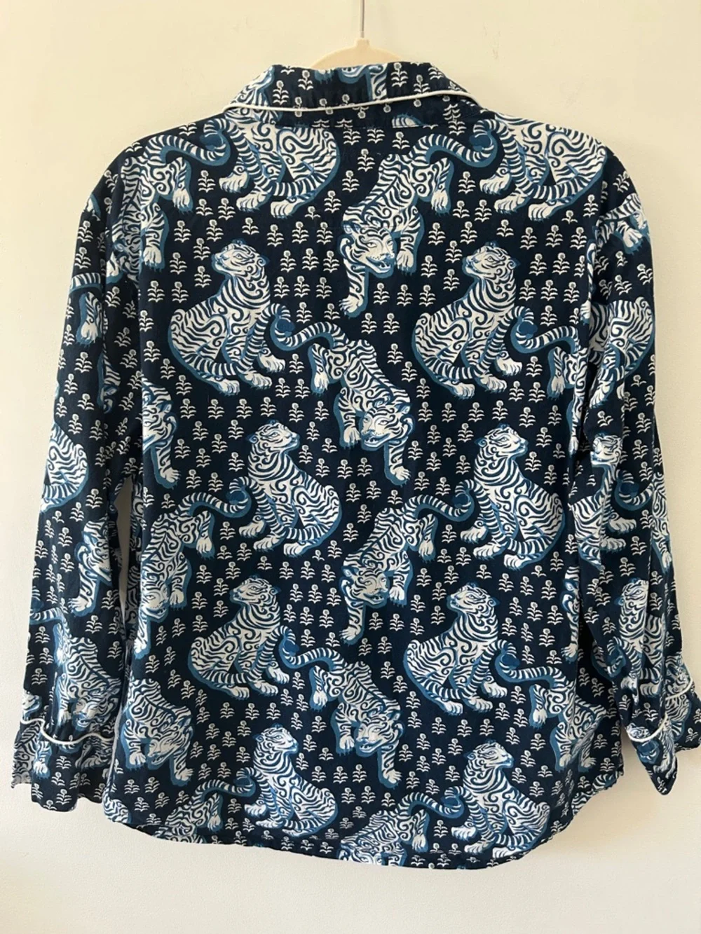 Printfresh Tiger Queen Pajama Top M Navy & White Organic Cotton - Picture 8 of 14